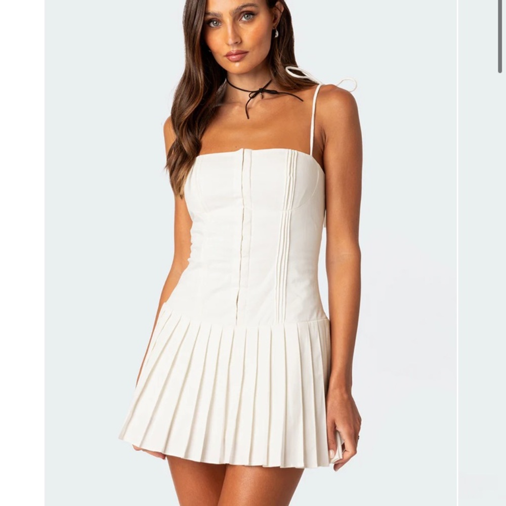 Perri Pleated Corset Mini Dress